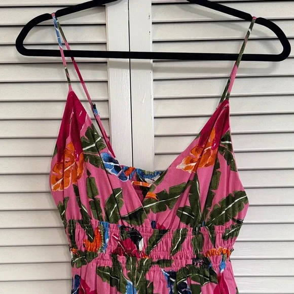 Fuchsia Floral Spaghetti Strap Maxi Dress - Picture 2 of 9